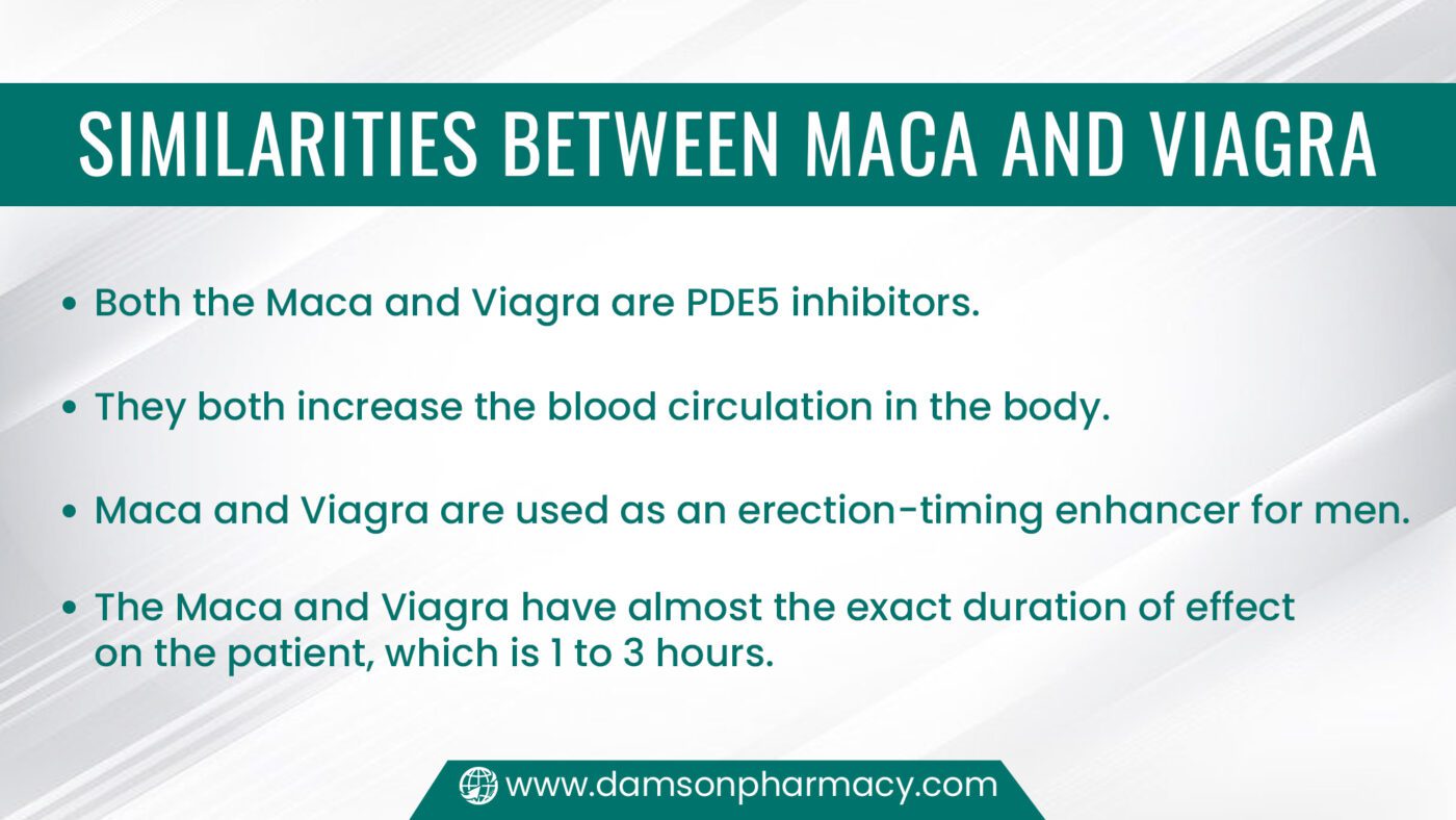 Does Maca Work Like Viagra? Similarities between Maca and Viagra