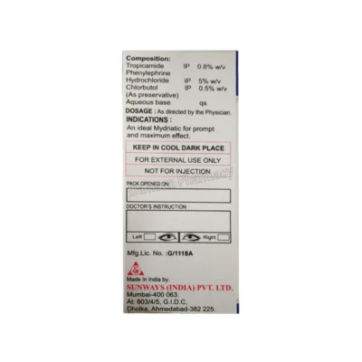 Tropicacyl Plus Eye Drops 5ml 3